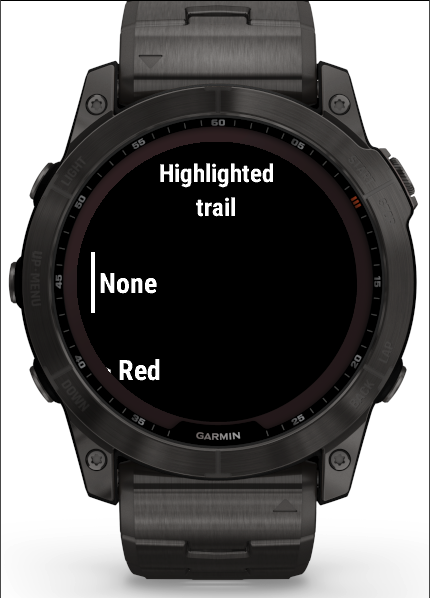 Trail highlight picker on fēnix 7X