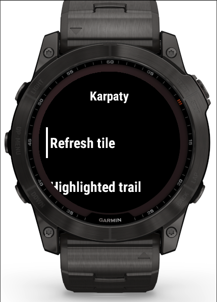 Main menu on fēnix 7X