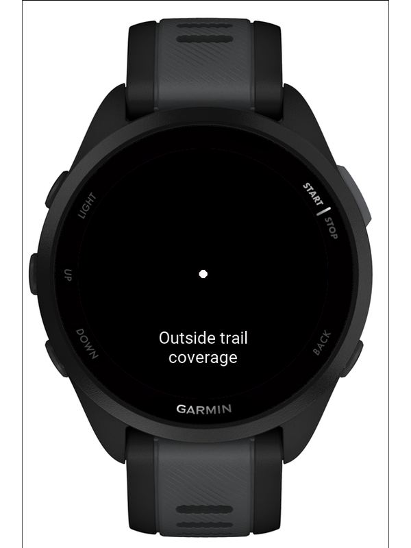 Outside coverage message on Forerunner 165